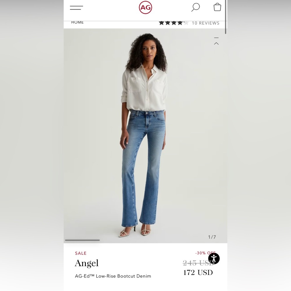 AG Angel Low Rise bootcut jeans in light denim